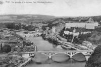 carte postale ancienne de Huy Vue générale et le pont Hesbaye-Condroz