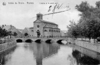 carte postale ancienne de Nismes Vallée du Viroin - L'église et le grand Pont