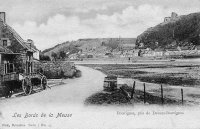 carte postale ancienne de Bouvignes Les bords de la Meuse pris de Devant-Bouvignes