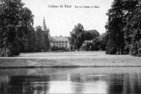 carte postale ancienne de Bioul Vue du château et étang