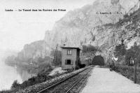 carte postale ancienne de Lustin Le Tunnel dans les Rochers de Frênes