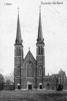 carte postale ancienne de Oostakker L'église