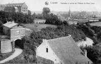 carte postale ancienne de Louvain Panorama et entrée de l'abbaye du mont César.