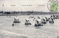 carte postale ancienne de Ostende L'Heure des Bains - côté ouest