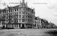 carte postale ancienne de Middelkerke Grand Hôtel de la plage