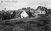 carte postale ancienne de Knokke L'église et villas