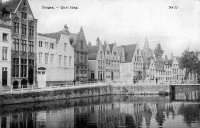 carte postale ancienne de Bruges Quai long