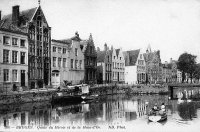 carte postale ancienne de Bruges Quai du Miroir et de la Main-d'Or