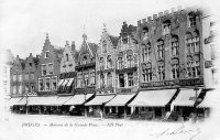 carte postale ancienne de Bruges Maisons de la Grand'Place
