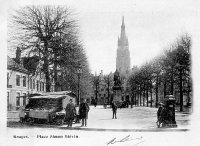 carte postale ancienne de Bruges Place Simon Stévin