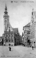 carte postale ancienne de Bruges L'Académie et le Tonlieu