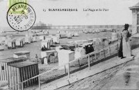 carte postale ancienne de Blankenberge La Plage et le Pier
