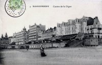 carte postale ancienne de Blankenberge Centre de la Digue