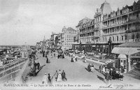 carte postale ancienne de Blankenberge La Digue de mer, l'Hôtel des Bains et des Familles