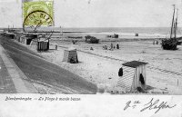 carte postale ancienne de Blankenberge La Plage à marée basse