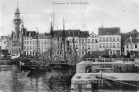 carte postale ancienne de Ostende Panorama du port