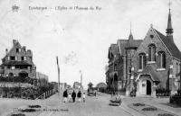 carte postale ancienne de Duinbergen L'église et l'avenue du Roi