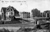 carte postale ancienne de Le Zoute La station du tram