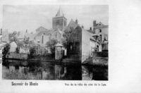 postkaart van Menen Souvenir de Menin  Vue de la ville du côté de la Lys