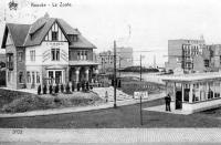 carte postale ancienne de Le Zoute Restaurant Scherrens et arrêt du tram