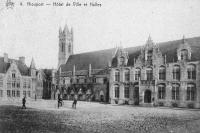 carte postale ancienne de Nieuport Hôtel de ville et Halles