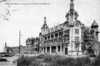 carte postale ancienne de Nieuport Digue de mer - Le Casino en construction