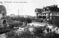 carte postale ancienne de Knokke Golf Hôtel et Avenue Elisabeth