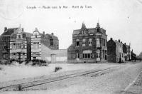 carte postale ancienne de Coxyde Route vers la mer - Arrêt du tram