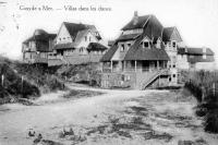 carte postale ancienne de Coxyde Villas dans les dunes