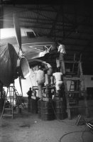 Afrique Réparation après accident d'un DC-3 de la Sabena