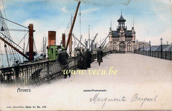 ancienne carte postale de Anvers Jetée - Promenade