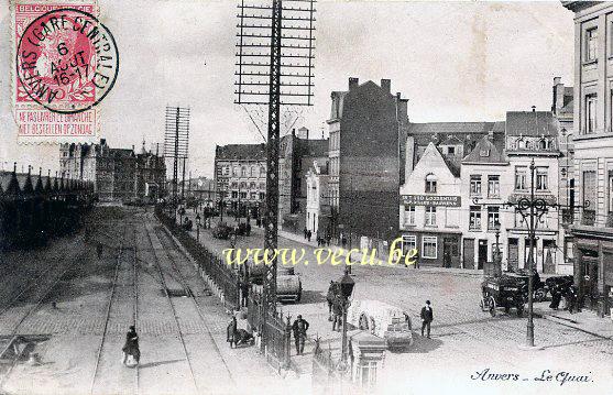ancienne carte postale de Anvers Le Quai