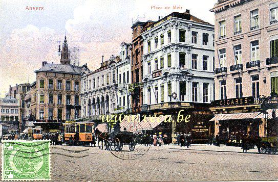 ancienne carte postale de Anvers Place de Meir