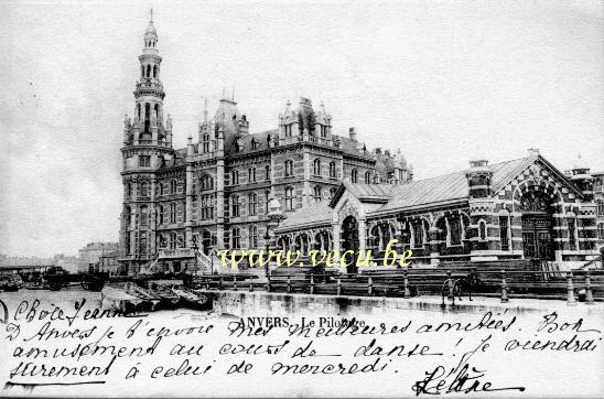 ancienne carte postale de Anvers Le pilotage
