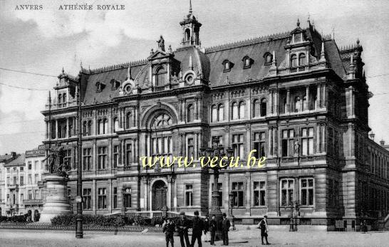 ancienne carte postale de Anvers Athénée royale