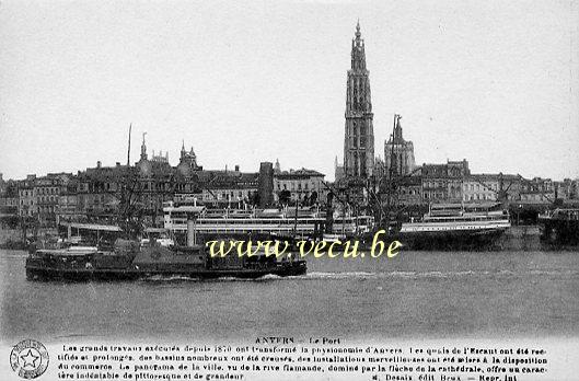 ancienne carte postale de Anvers Le Port