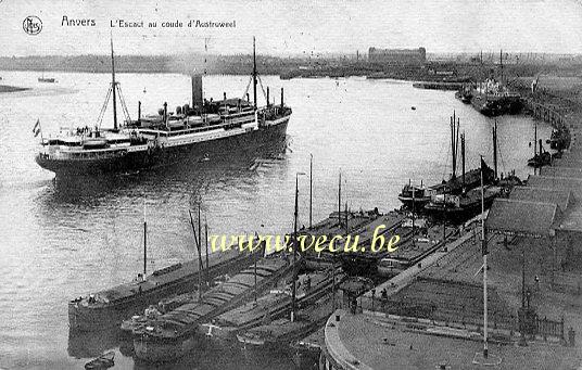 ancienne carte postale de Anvers L'Escaut au coude d'Austruweel