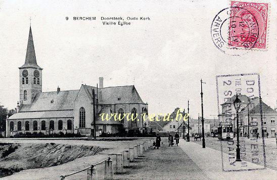 ancienne carte postale de Berchem Vieille Eglise