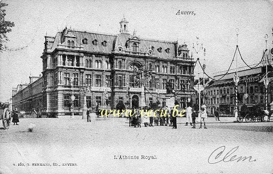 ancienne carte postale de Anvers L'Athénée Royal