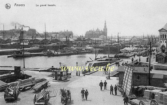 ancienne carte postale de Anvers Le grand bassin