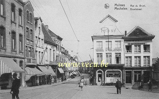 ancienne carte postale de Malines Rue du Bruel