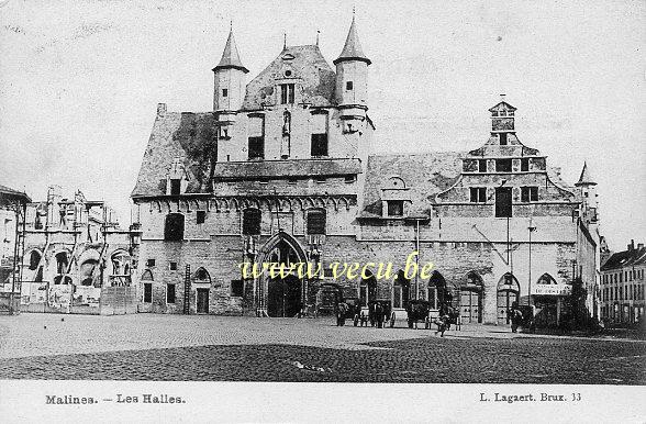 ancienne carte postale de Malines Les Halles