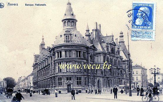 ancienne carte postale de Anvers Banque Nationale
