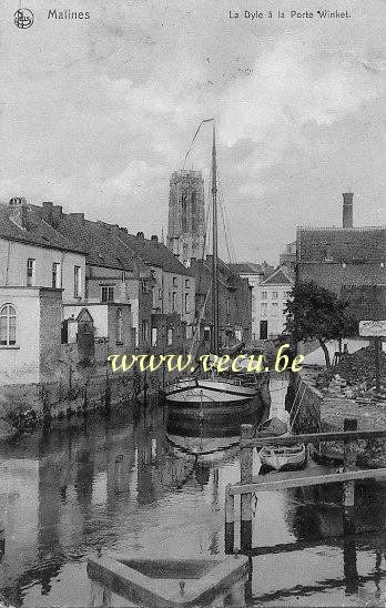 postkaart van Mechelen Dijle aan de Winketbrug