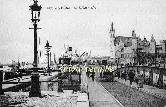 ancienne carte postale de Anvers Le Débarcadère