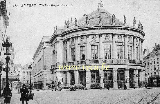 ancienne carte postale de Anvers Théatre Royal Français