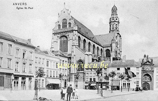 ancienne carte postale de Anvers Eglise St Paul