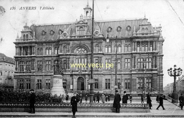 ancienne carte postale de Anvers L'Athénée