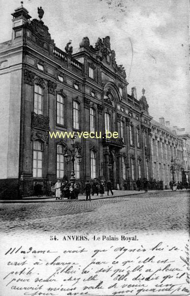 ancienne carte postale de Anvers Le Palais Royal
