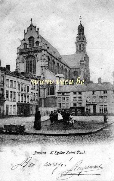 ancienne carte postale de Anvers L'Eglise Saint-Paul